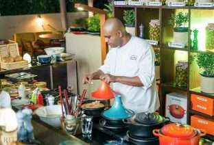 Chef Ranjit Thomas cooking in Le Creuset at the event .jpg